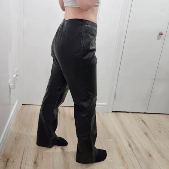 Vintage black genuine leather pant size 27 - Picture 3 of 9